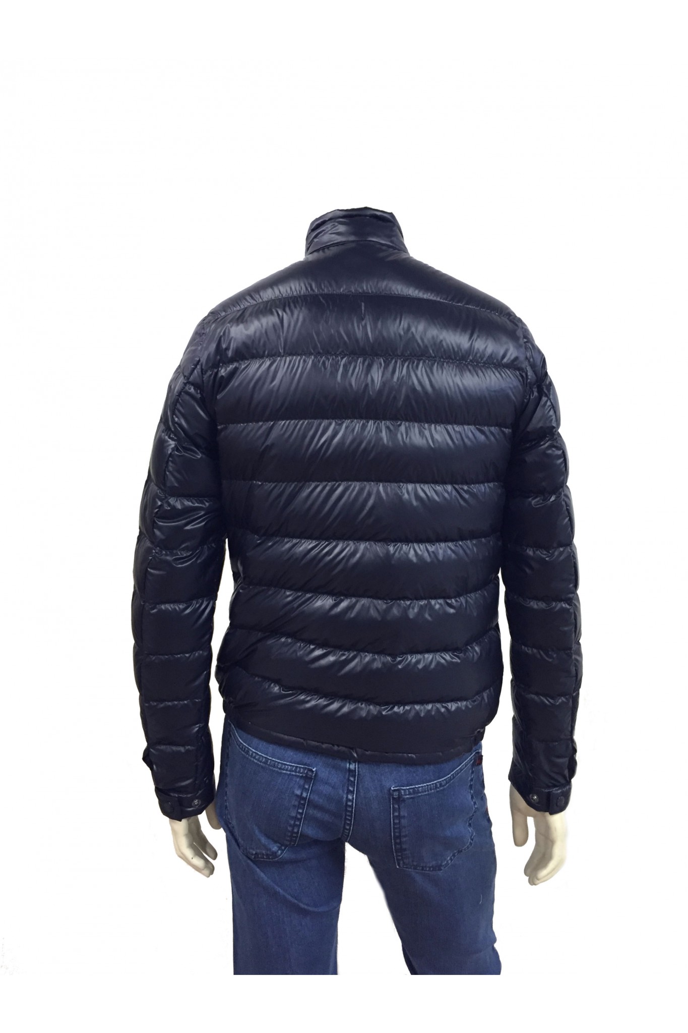 Shop online blue Moncler Acorus down jacket