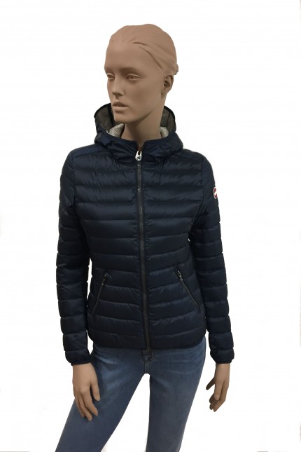 Blue hooded Colmar down jacket