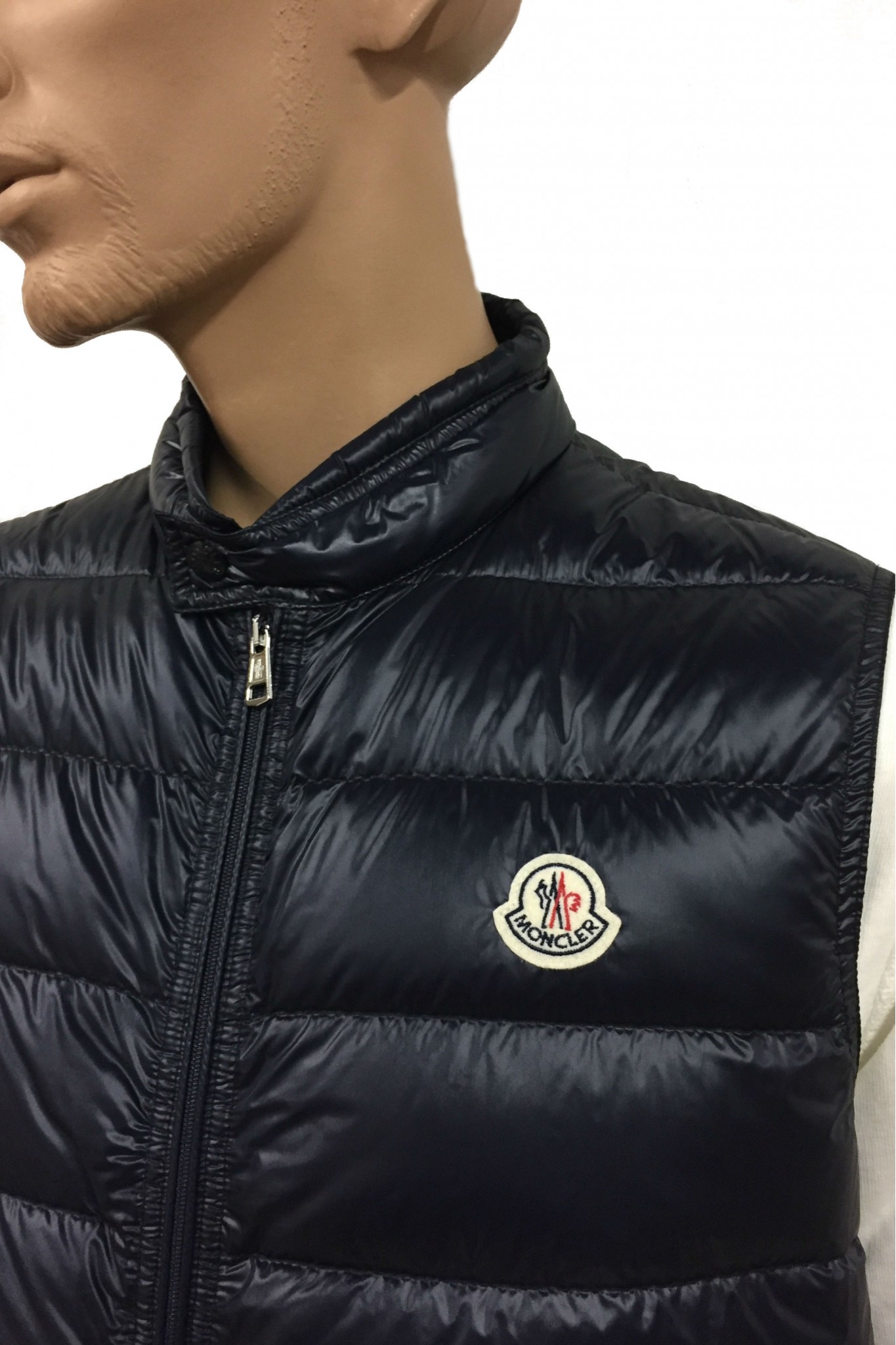 Gilet Blue Moncler Gui for man online sale