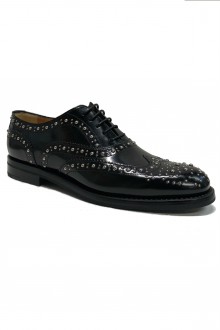 Stringata Church's Burwood nera con borchie