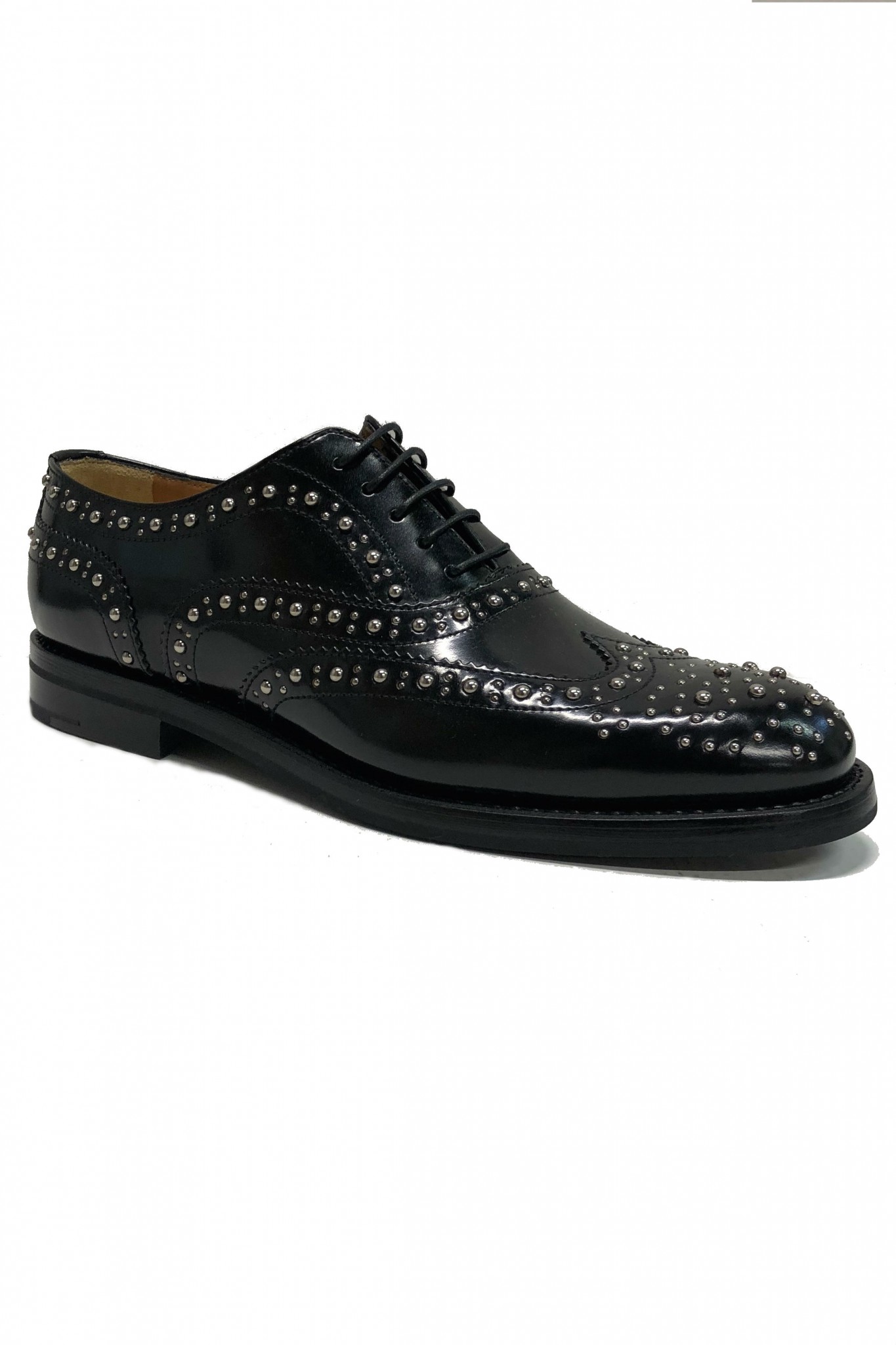 Scarpe Stringate Nere con Borchie - Gioben