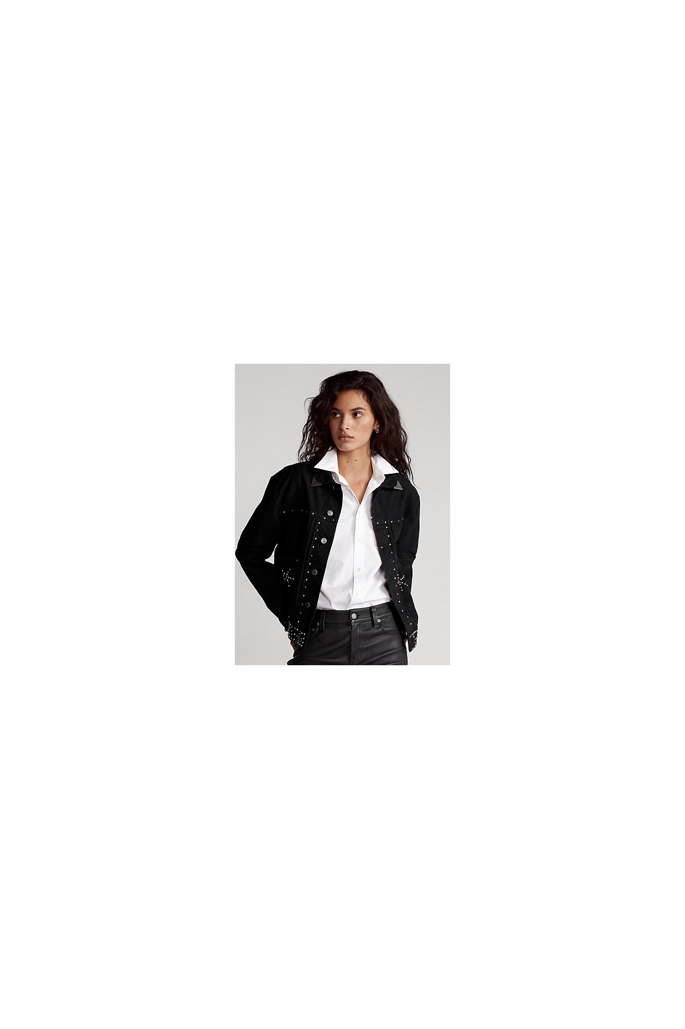 Vendita online giacca in denim ricamato con borchie Ralph Lauren