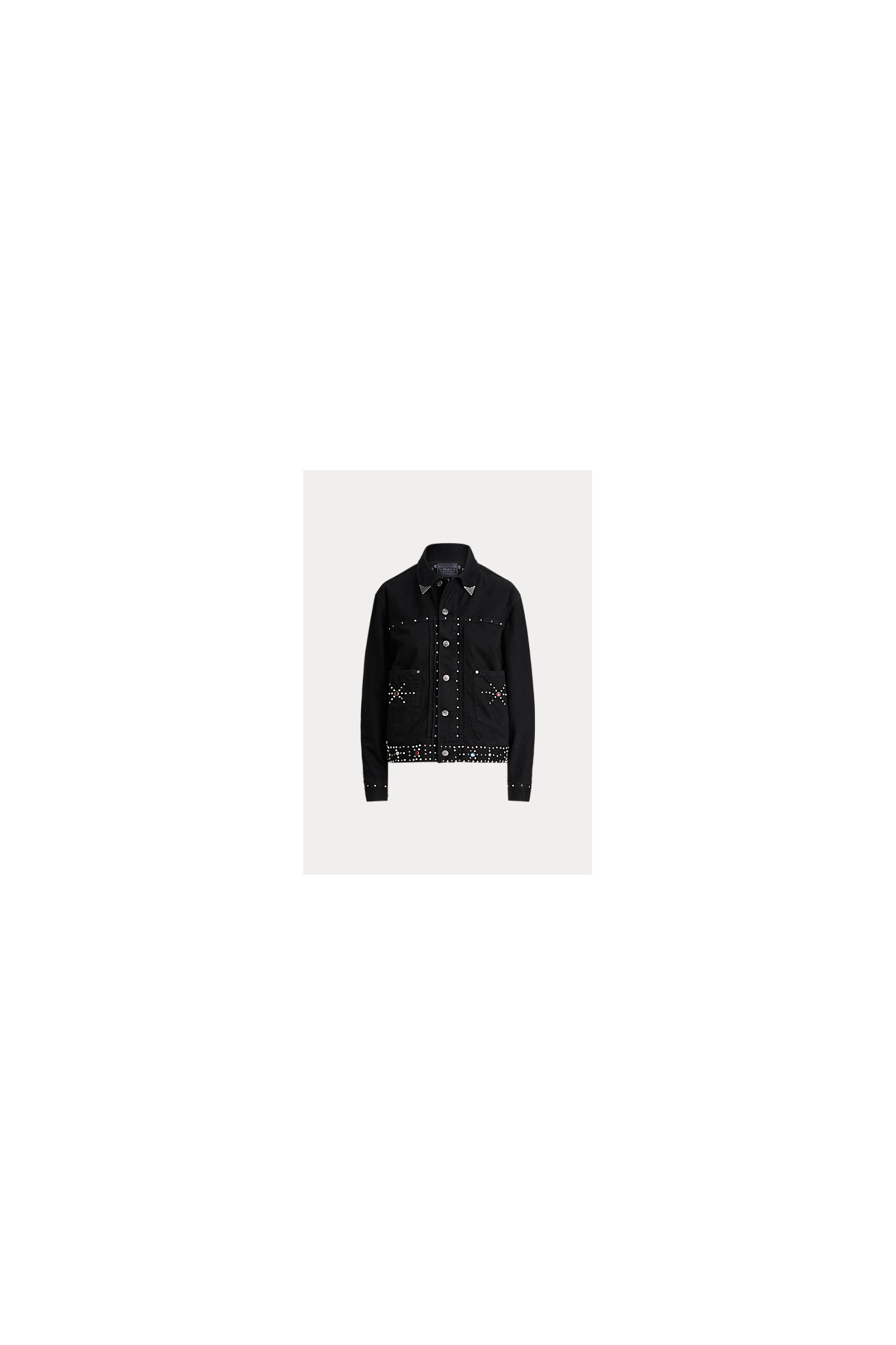 Vendita online giacca in denim ricamato con borchie Ralph Lauren