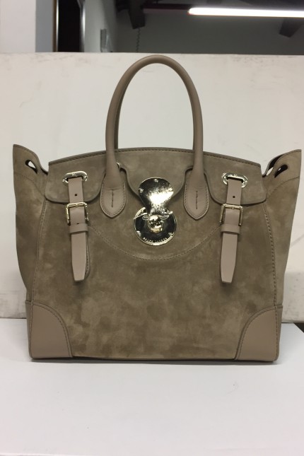 Borsa Ralph Lauren Ricky bag camoscio beige Borsa Ralph Lauren Ricky bag camoscio beige