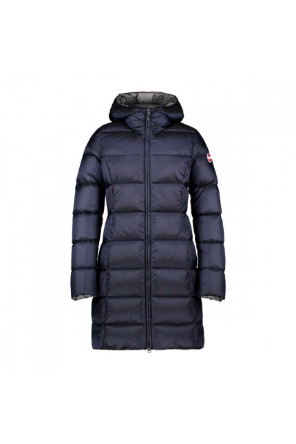 Colmar navy long jacket in real duvet with hood