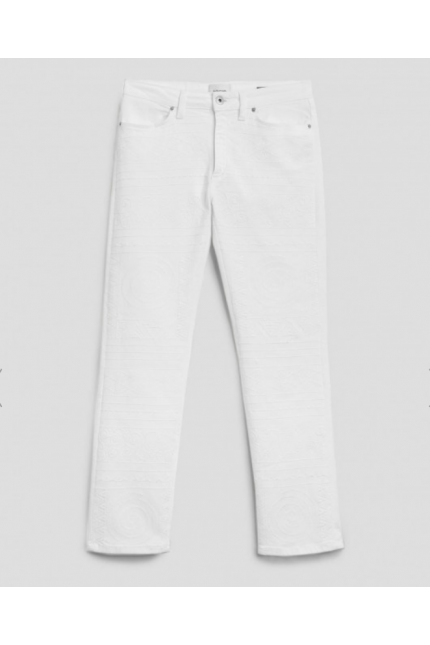 Jeans Allie Dondup bianco con ricamo