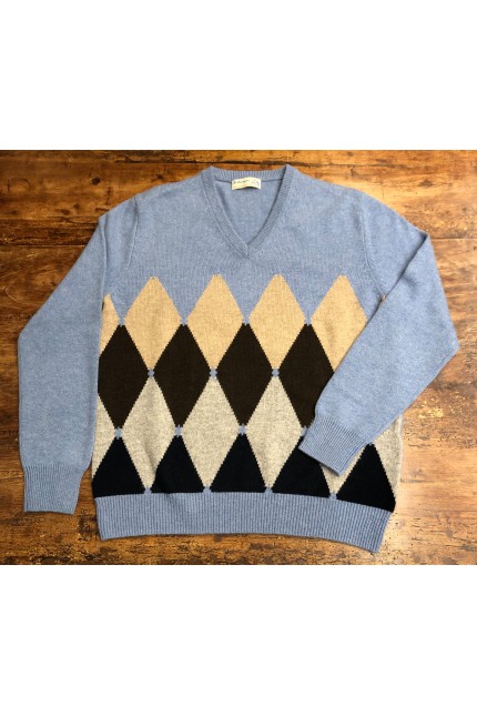 Pullover Ballantyne in cashmere azzurro Pullover Ballantyne in cashmere azzurro